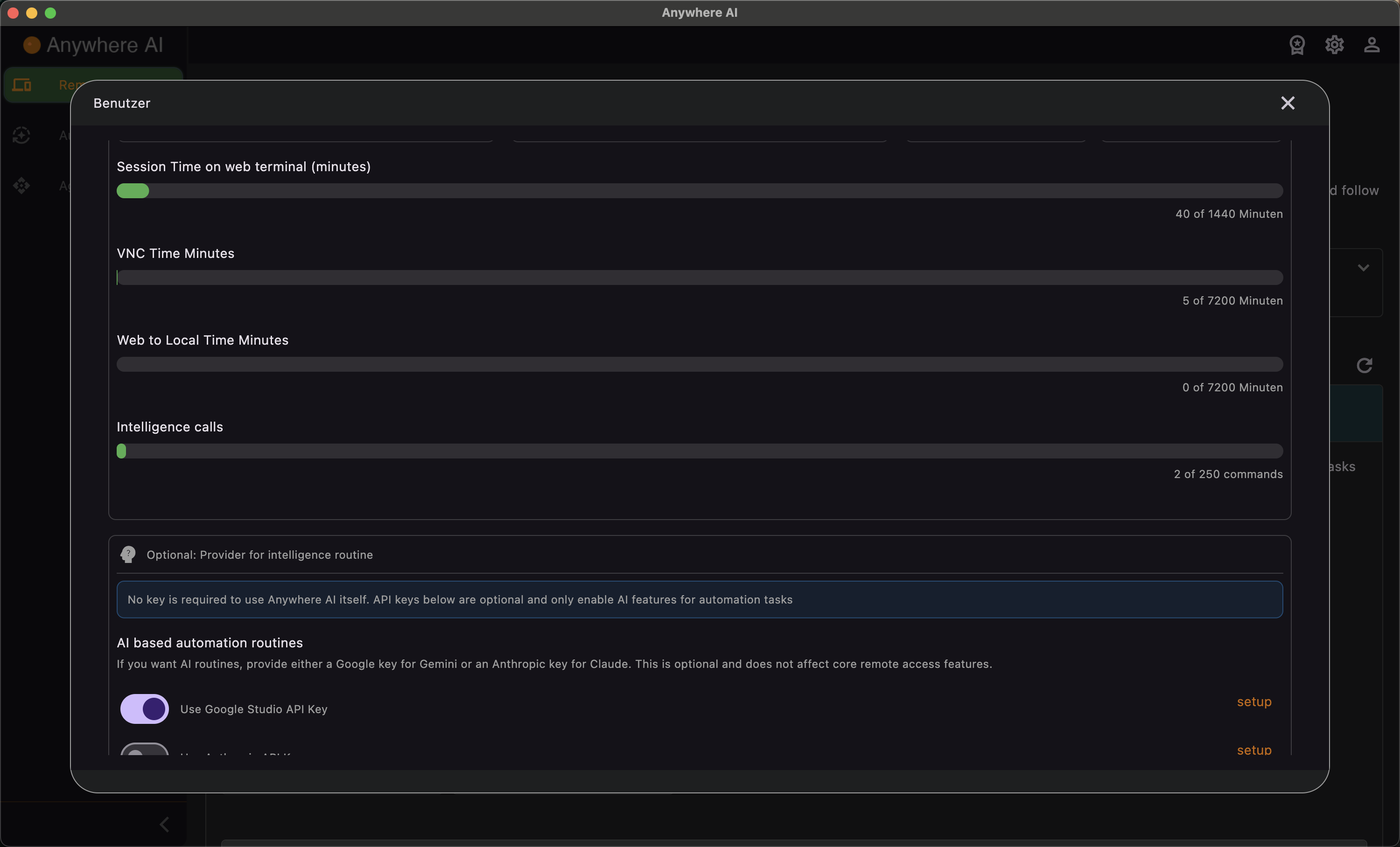 Current licence walkthrough